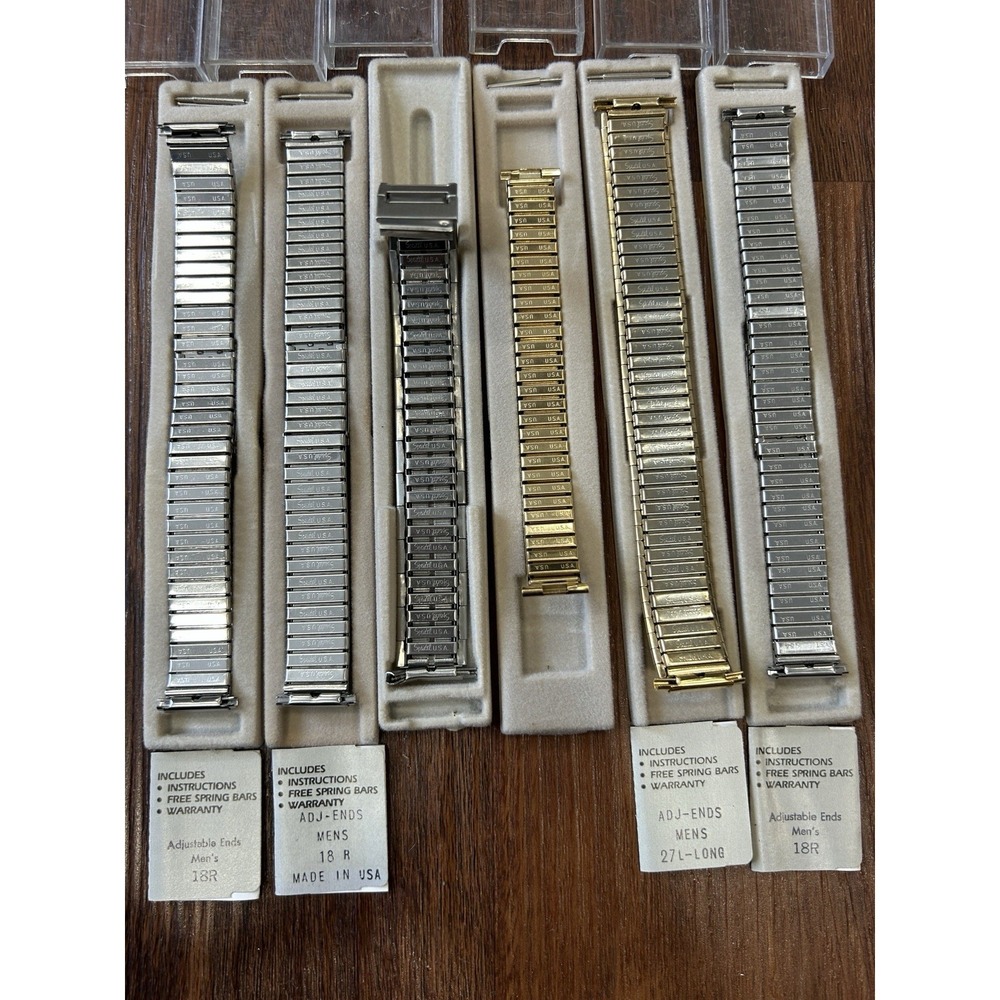 Vintage Speidel Men's Watch Bands Gold And Silver Tone Twist-On NOS - Picture 10 of 10